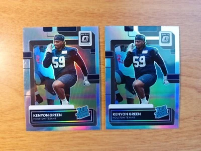 KENYON GREEN 2022 PANINI DONRUSS OPTIC "SILVER HOLO PRIZM" RC FOOTBALL CARDS (2) - Image 1 of 2