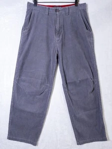 Vintage Split Corduroy Gray Pants Size 32x27 Skateboard Surf Y2K - Picture 1 of 11