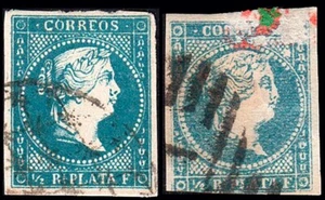 Cuba Esp. - Edi o Ant. 7F (2) - 1857 - Isabel II - 1/2 real - Falso Postal - Imagen 1 de 1