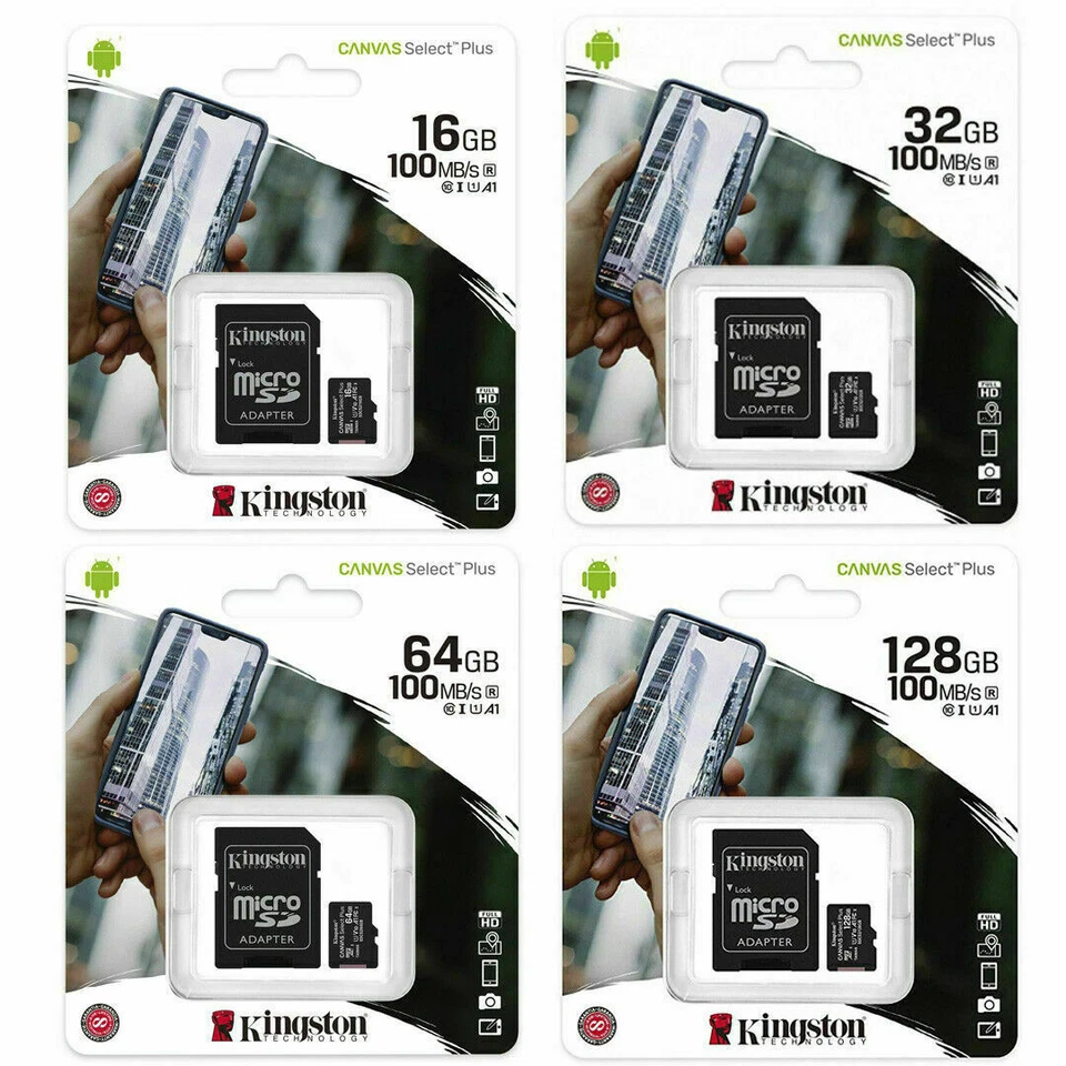 Micro SD Kingston Canvas Select 8 GB 16 GB 32 64 128 Classe 10 Microsd memoria  - Image 1 of 1