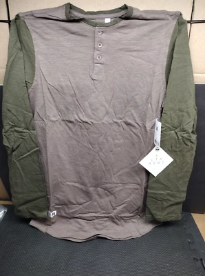 Men's Altamont Spansive Henley Shirt OLIVE/BROWN Long Sleeve SIZE MEDIUM NEW - Image 1 of 4