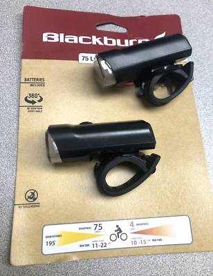 2X Blackburn Black Dayblazer Waterproof 75 Lumens Front & Rear Bicycle Light Set - Image 1 of 4