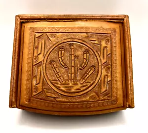Handgearbeitete Lederschmuck Schmuck Schmuck Box ~ Maya Kalender Mexiko Vintage - Bild 1 von 9
