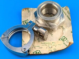 NUEVO Adaptador NPT Sanitario Hembra Tri-Clover EL-22MP 2" X 1-1/2", Hembra, 304 SS - Imagen 1 de 5