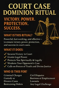 COURT CASE DOMINION Rituel - Victoire. Puissance. Protection. Succès. - Photo 1 sur 1