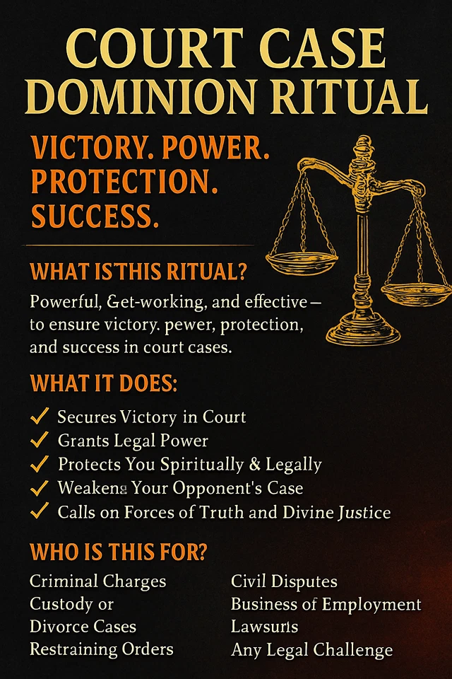 COURT CASE DOMINION Ritual - Victory. Power. Protection. Success. - Image 1 of 1