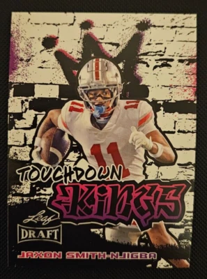 2023 Leaf Draft Touchdown Kings #97 Jaxon Smith-Njigba RC - Image 1 of 2