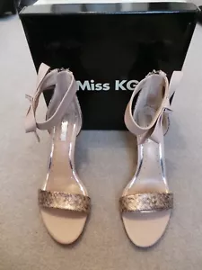 Miss KG by Kurt Geiger - Gabby Sandals Mid Heels Nude Size UK 5 Shoes - Picture 1 of 14
