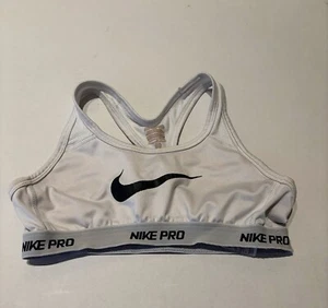 Nike Pro Girls M Medium Hypercool Pro Sports Bra White Mesh 641644-100 - Picture 1 of 1