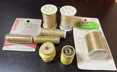 Metallic Embroidery Thread Needlework Crewel Needlepoint Sewing 160+ Yds Lot - Image 1 of 4