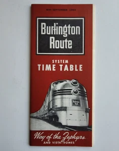 Horarios de ruta Burlington 1954 céfiros y cúpulas Vista en excelente estado - Imagen 1 de 5