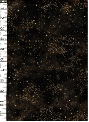 Let it Glow by Moda 33004 Dark Brown & Metallic Gold Cotton Fabric 1/2 Yard - Image 1 of 3