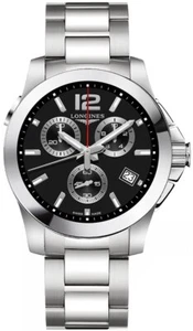 Longines Conquest Chronograph Quartz Black Dial Men's Watch L3.702.4.56.6 - Picture 1 of 1