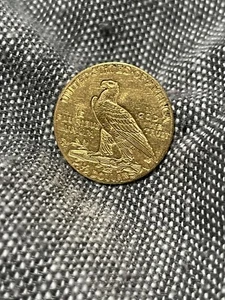 Head Of India $2. 1/2 1911 Gold Coin. - Picture 1 of 2