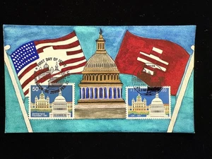 FDC BEE & SHIRLEY (?) HAND-PAINTED CACHET #2532 50¢ SWITZERLAND 700TH ANNIV. - Picture 1 of 2