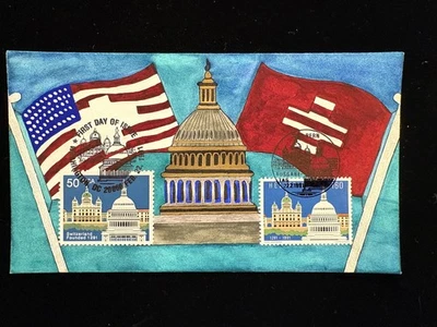 FDC BEE & SHIRLEY (?) HAND-PAINTED CACHET #2532 50¢ SWITZERLAND 700TH ANNIV. - Image 1 of 2