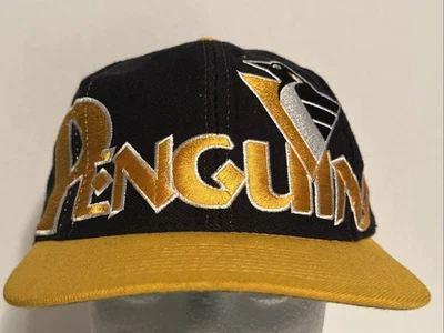 Vintage Pittsburgh Penguins Snapback Hat Cap 1990s NHL  RARE - Image 1 of 4