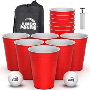 Giant Yard Pong Game – Outdoor Lawn Game, Cups, Balls, Pump, Camping or Parties - Picture 1 of 11