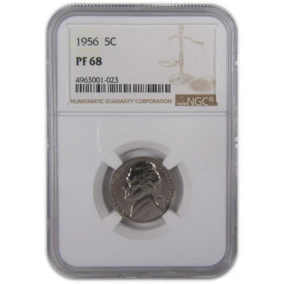 1956 Jefferson Nickel PF 68 NGC Proof 5c Coin SKU:CPC0157 - Image 1 of 4