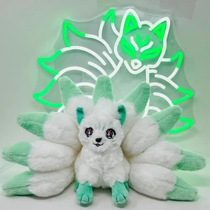 Kitsune - Mint Green & White Nine-Tailed Fox Plush - GameFox - Picture 1 of 4