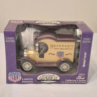 Gearbox Toy 1912 Ford Hershey's Chocolate Delivery Truck Coin Bank Die Cast - Image 1 of 3