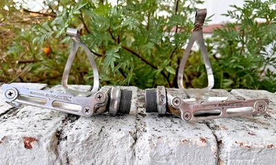 Винтажный комплект педалей Shimano Dura Ace AX с зажимами для носка и комплектом для восстановления - Изображение 1 из 4