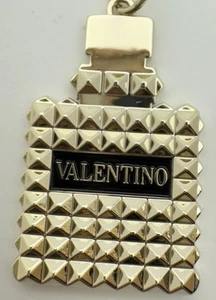 VALENTINO Italy Phone Keychain Purse Charm Gold Tone Perfume Bottle NEW! - Picture 1 of 8