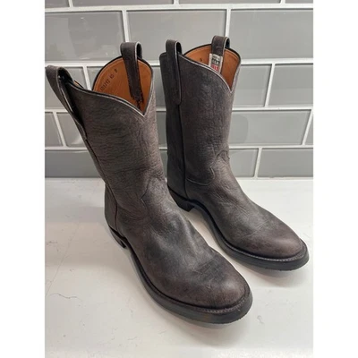 Botas de Vaquero Doble RL RRL Para Hombres Cuero Marrón Oscuro Hechas en EE. UU. Talla 10 D Foto 1 de 4