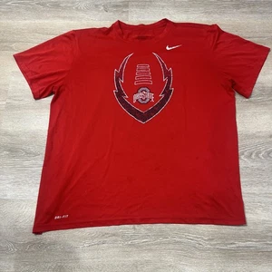 Ohio State Buckeyes Shirt Mens 2XL Red NCAA Football Nike Dri Fit The Nike Tee - Picture 1 of 5