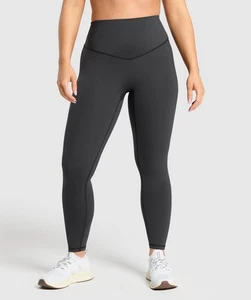 Gymshark High-Waist Damen Leggings Schwarz Größe S Recycling Material Gym Neu ohne Etikett - Bild 1 von 10