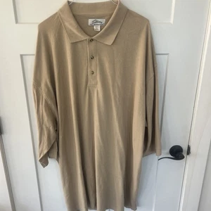 Neu ohne Etikett Tri Mountain Langarm Polo 3 Knöpfe Kragen Größe 6XLT KHAKI RARITÄT - Bild 1 von 7