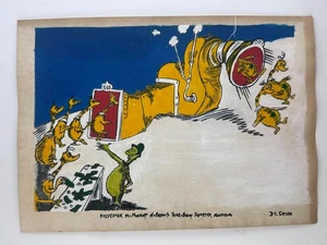 Dr. SEUSS COA art painting original drawing vintage paper signed stamped - Picture 1 of 3