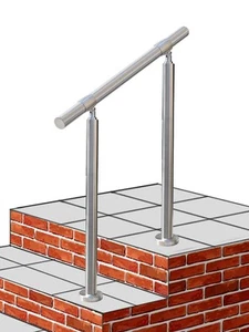 Outdoor 1-2 Step Handrail, DIY 304 Stainless Steel Transitional Hand Rails wi... - Picture 1 of 7