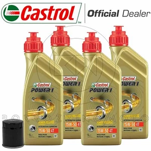 Kit De Cambio 4LT Aceite Castrol Power 1 15W50 + Filtro Ducati 748 SP 1994 - Imagen 1 de 2