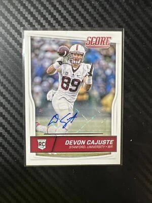 2016 Score Rookie Signatures Scorecard Auto Devon Cajuste #402 Rookie Auto RC - Image 1 of 2