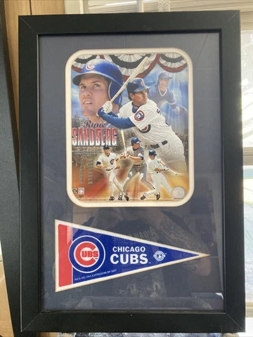 RYNE SANDBERG art print/poster And Pennant CHICAGO CUBS Pennant Framed 20”x 14” Cover
