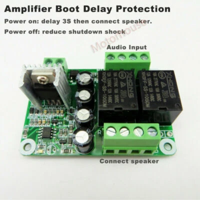 10A 12V-24V Stereo Audio Amplifier Speaker Protection Board Boot Delay Protect - Image 1 of 4