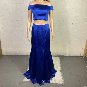 NEU Alyce Paris 1531 Schulterfreies 2-teiliges royalblaues Maxikleid Kleid 4 - Bild 1 von 6