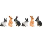  6 Pcs Rabbit Ornament Toys for Kids Easter Bunny Figurines Micro