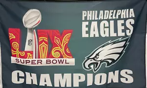 2025 Super Bowl 59 Champions Philadelphia Eagles 3x5 Ft Flag Double Sided OnHand - Picture 1 of 1