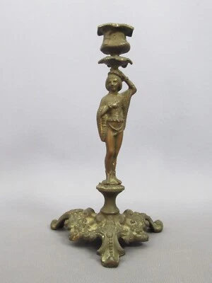 Antiguo candelabro escultura bronce candelabro adorno principios de 1900 Foto 1 de 4