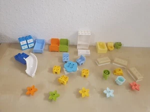 (D55) Lego Duplo • Möbel Set Badezimmer Schlafzimmer Tisch Stühle Rutsche - Bild 1 von 4