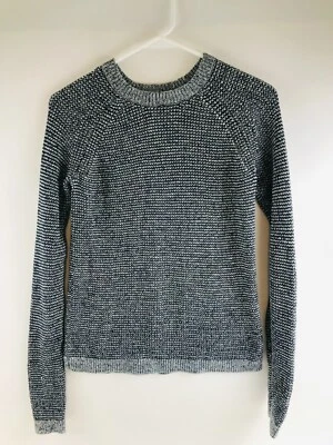 Bass Sweater Women's Size Medium Navy Blue White Knitted Pullover Crew Neck - Image 1 of 4