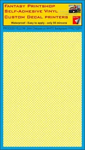 Damier Processus Jaune Carrés 2mm Sur Blanc Vinyle Transferts Stickers FPRC702PY - Bild 1 von 9