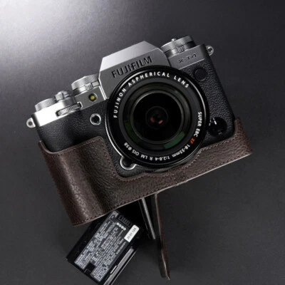 Funda retro con medio estuche para cámara para Fujifilm XT4 cuero genuino hecha a mano Foto 1 de 4