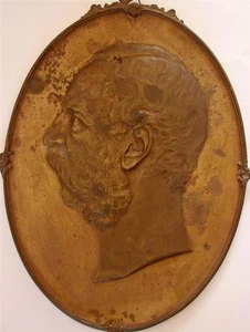 Antica targa in ghisa ghisa Lauchhammer Germania XIX secolo Kaiser Guglielmo I - Foto 1 di 1