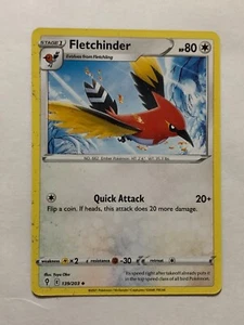 Pokemon Card Evolving Skies Ink Smear Error Fletchinder 139/203 NM - Picture 1 of 3