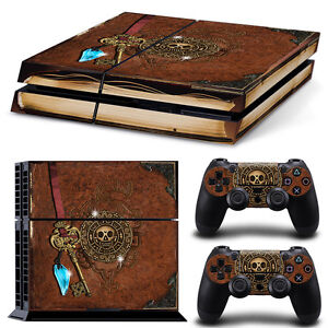 Ps4 Playstation 4 Console Skin Decal Sticker Old Book Treasure Custom Design Set