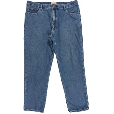 L.L. Bean Men Tapered Jeans Size 42x32 Fleece Lined Heavy Duty Denim 100% Cotton - Image 1 of 4