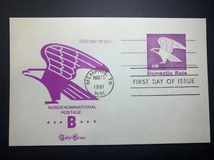 FIRST DAY COVER #UX88  Nondenominational  "B" Post Card USA  FDC 1981 - Imagen 1 de 2